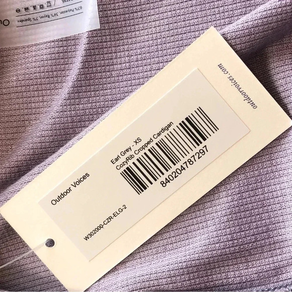 Outdoor Voices Earl Grey CozyRib Cropped Cardigan Womens Size XS - Picture 10 of 13